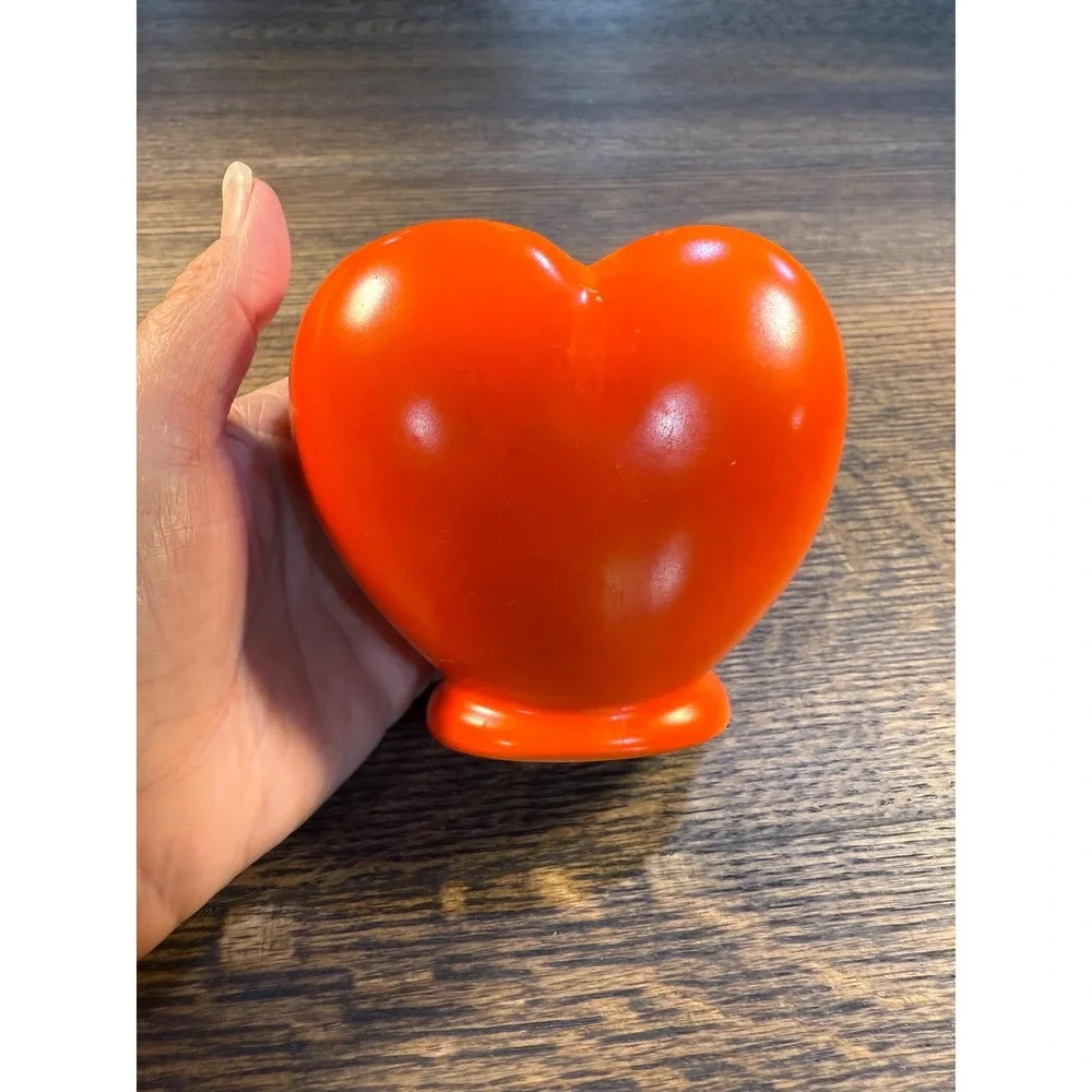 1930s Vintage Orange Heart Vase & Mini Ball Pitcher Set – Retro‎ Ceramic Pottery